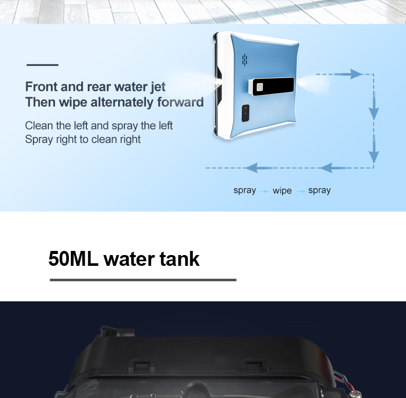 Smart Window Cleaner Robot With Tuya App Control And Anti Falling Safety Features