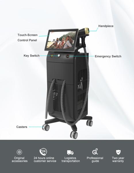 CE Certified Diode Laser Machine with 808nm/808+755+1064nm Wavelength and After