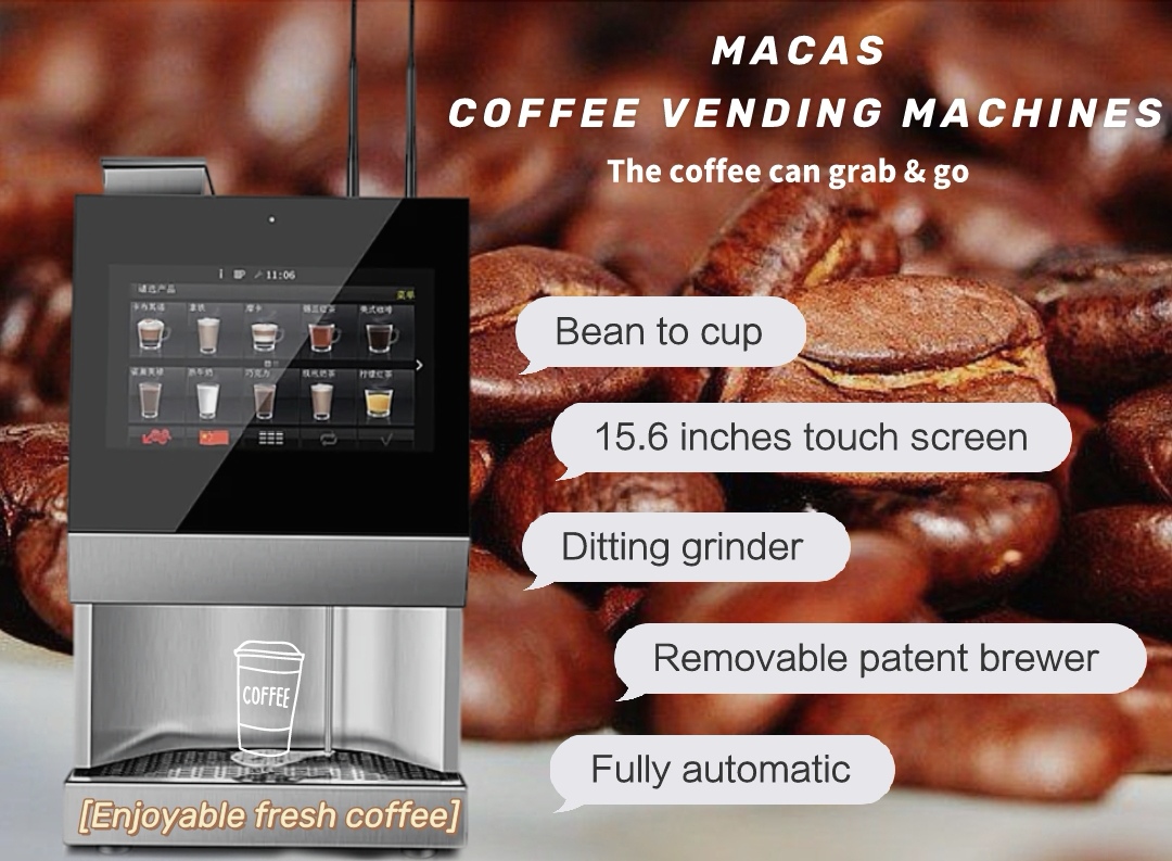 Stainless Steel Hot And Cold Commercial Coffee Vending Machine 2700W