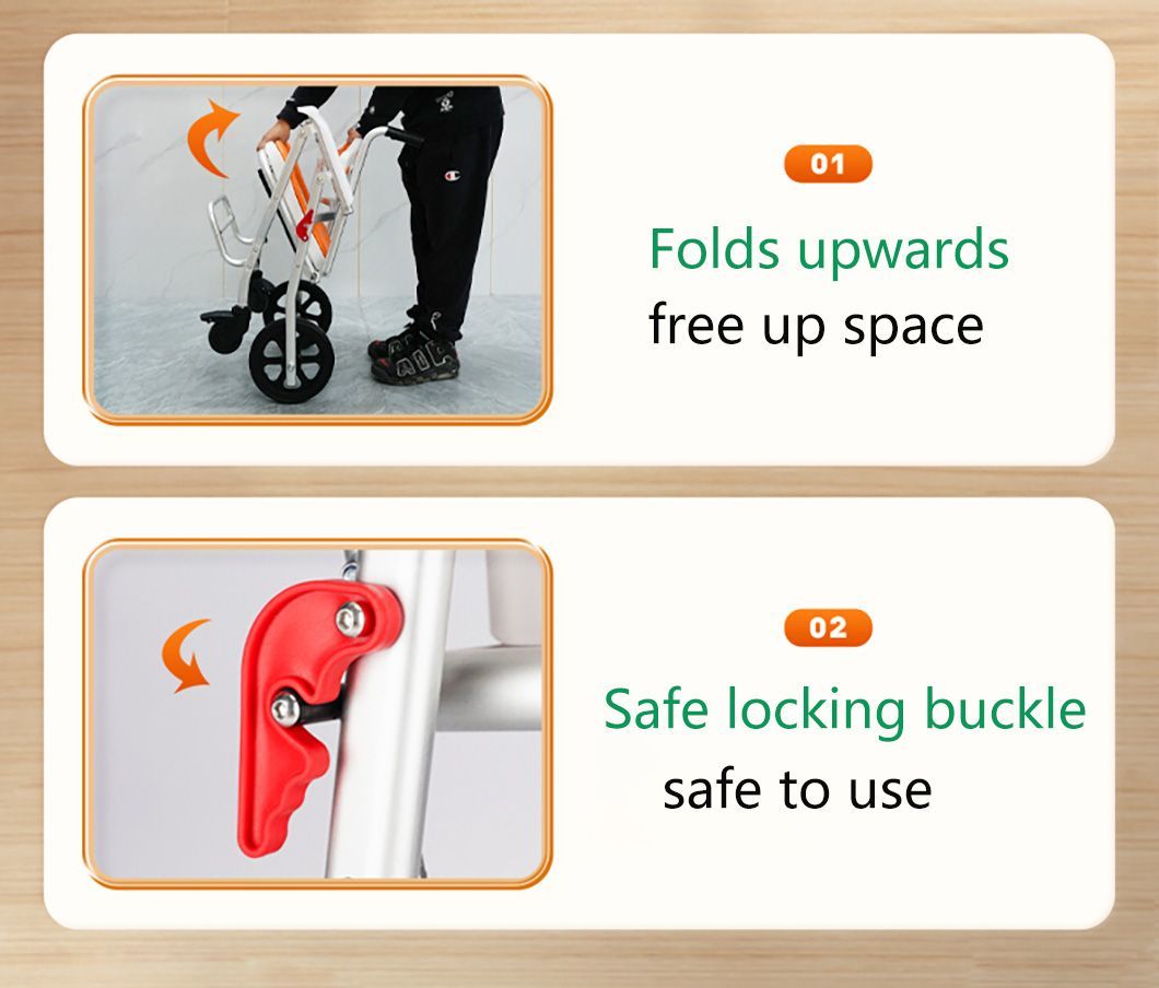 Toilet Safety Chair for Elderly and Disabled Aluminium Mobile Bathroom Chair with Wheels