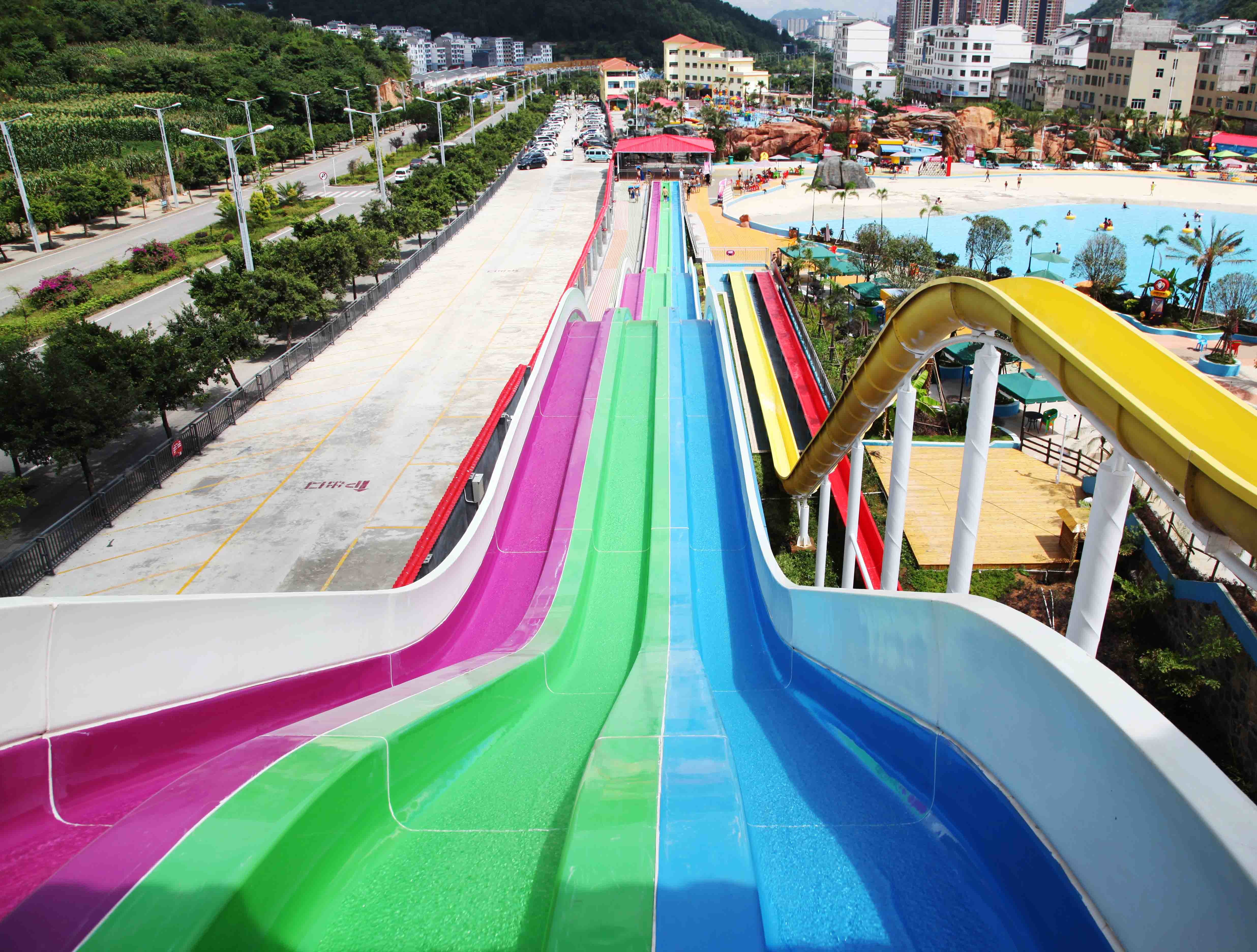 304 Stainless Steel Water Theme Park Waterslide for Hotel / Resorts Used