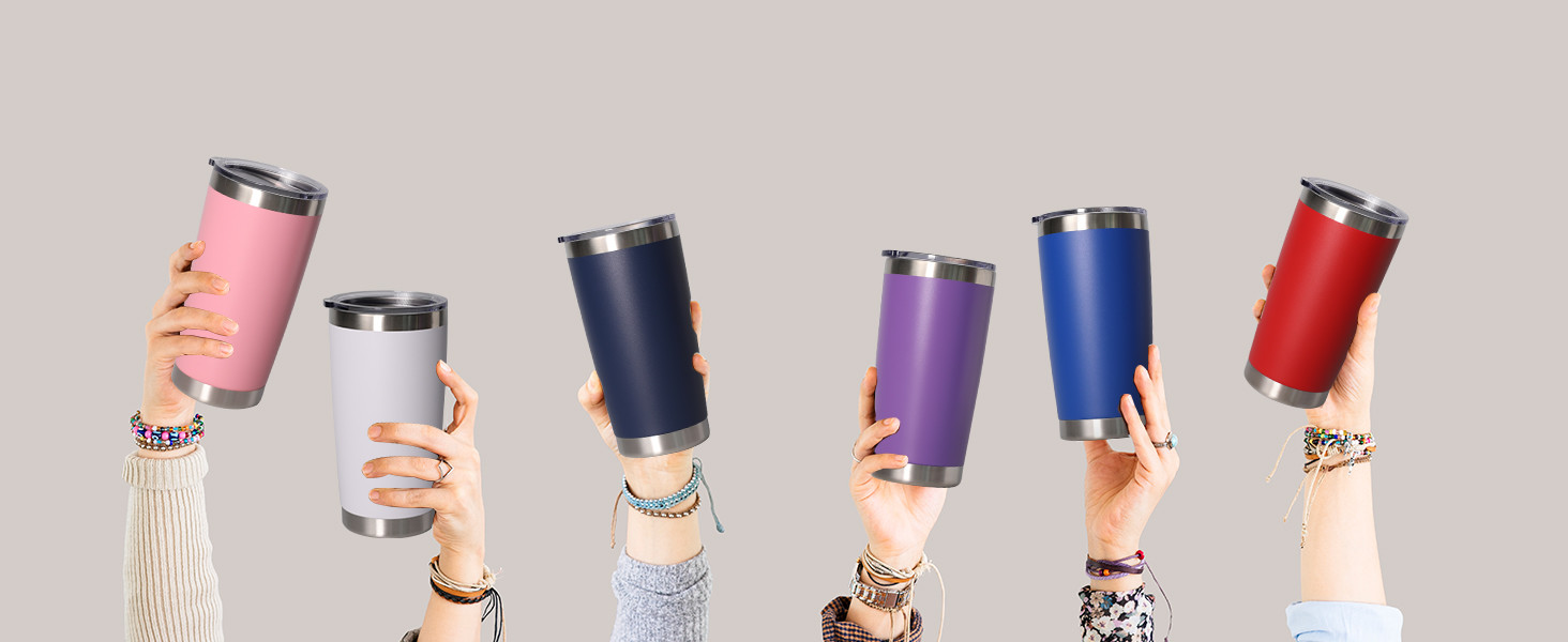 Travel Coffee Tumbler 20 Oz Insulated Mug With Lid Stainless Steel Cup For Hot And Cold Drinks Powder Coated Yellow