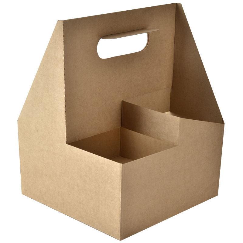 Rigid Boxes Dekun Recyclable Kraft Fresh Flowers Coffee Paper Tray Gift Box With Handle
