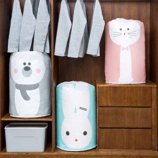 Cartoon Foldable Garment Storage Bag Cotton Blanket Bed Cover Wardrobe Storage