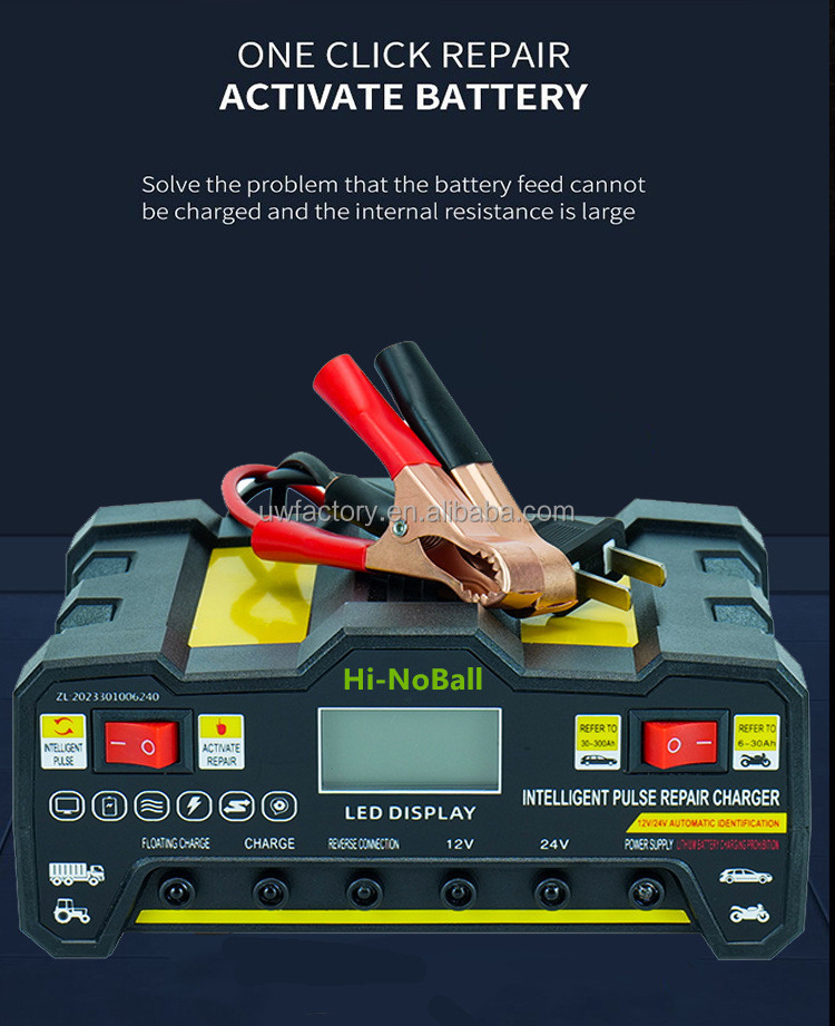 Private Mold Intelligent Battery Charger 10A12V 24V for Automatic Charger Car Motorcycle Boat Marine FCP Function