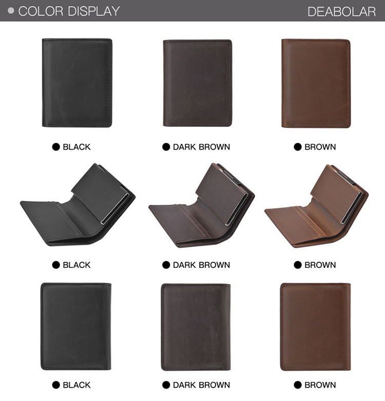 RFID Blocking Pop Up Aluminium Slim Genuine Leather Smart Credit Card Holder for Men