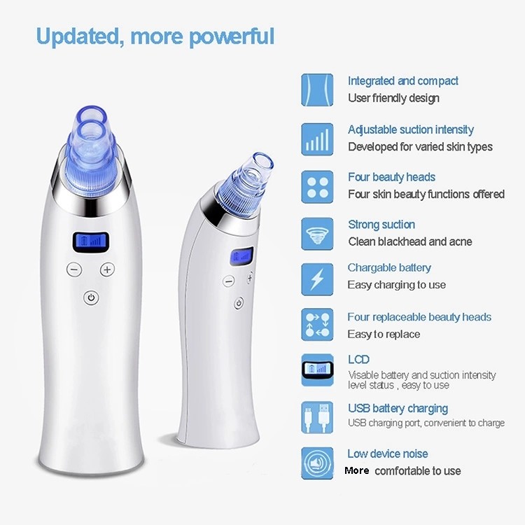 USB Charging ABS LCD Display Vacuum Blackhead Remover