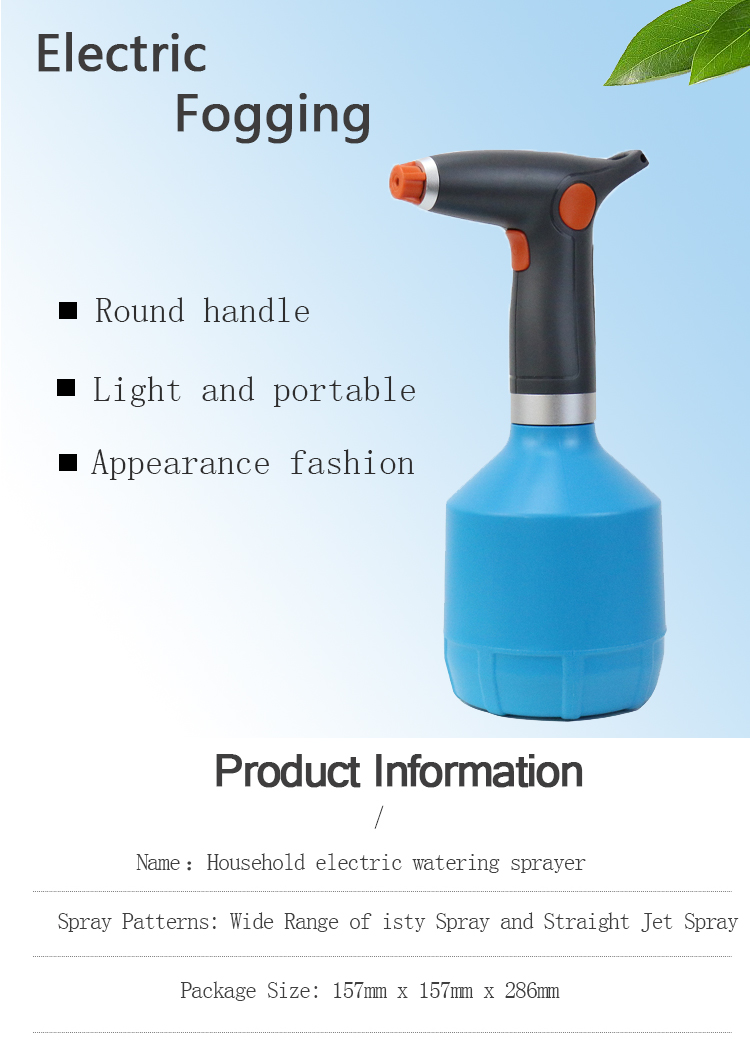 Plastic Bottle Electric Sprayer 1L Custom Small Home Use Garden Handheld USB Electric Device Water Mist Sprayer