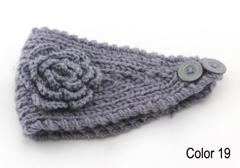 Women knitted headband with flower,crochet headband- Handmade tenia, Hair Accessories