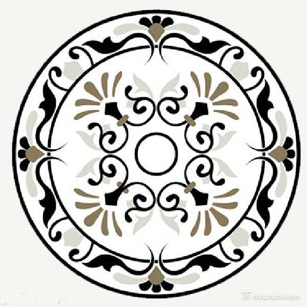 Multi Color Interior Marble Floor Medallions Luxury Looking Water Jet Cutting