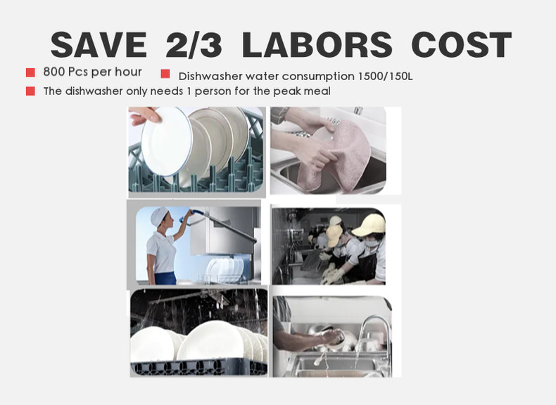 304#Clean Commercial High Temp Undercounter Industrial Dishwasher Hood Type