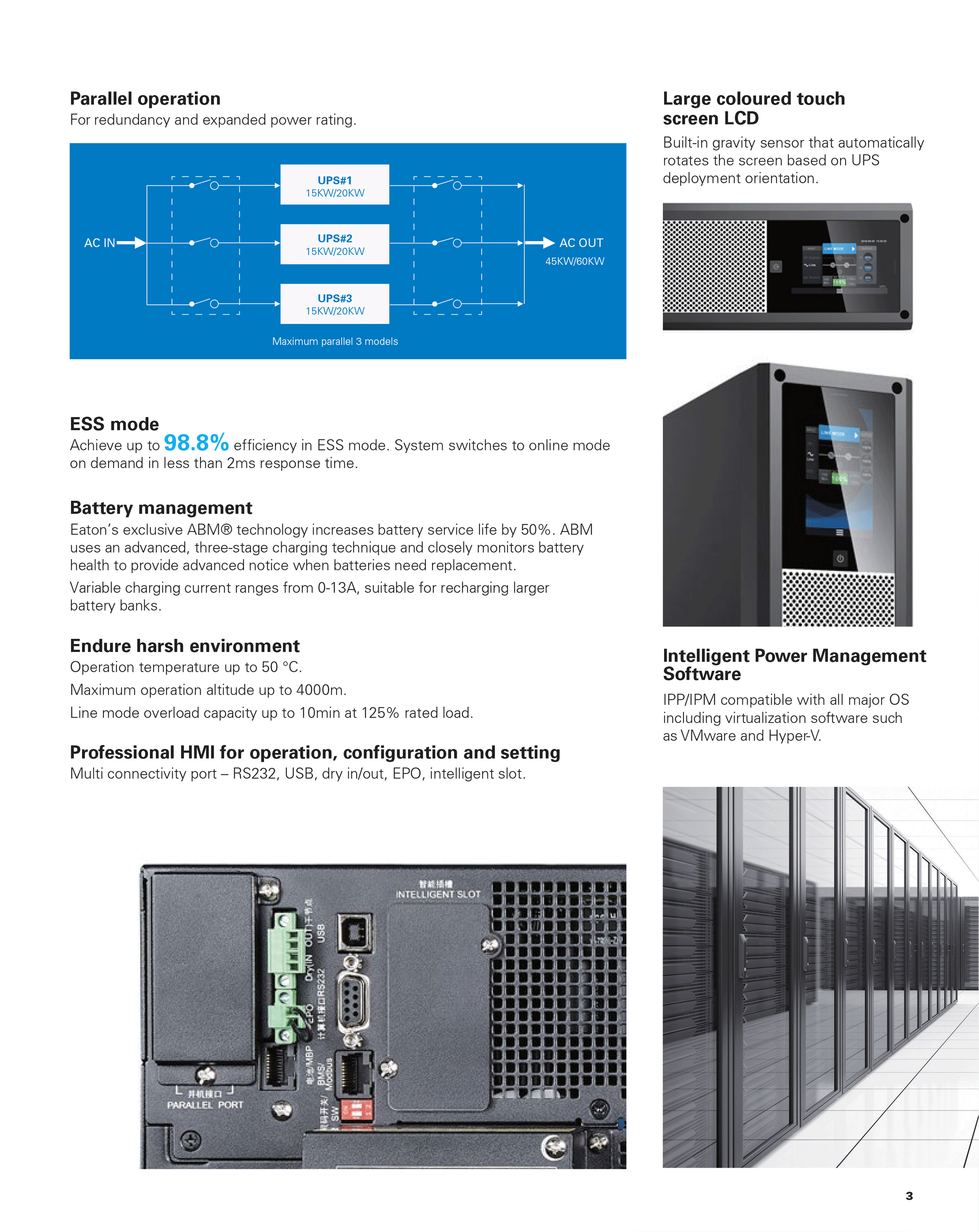 Eaton 9SX 7VA 1KVA 1.5KVA 2KVA 3KVA Single Phase 220V 230V 240V Power Supply Online Tower UPS For Data Center