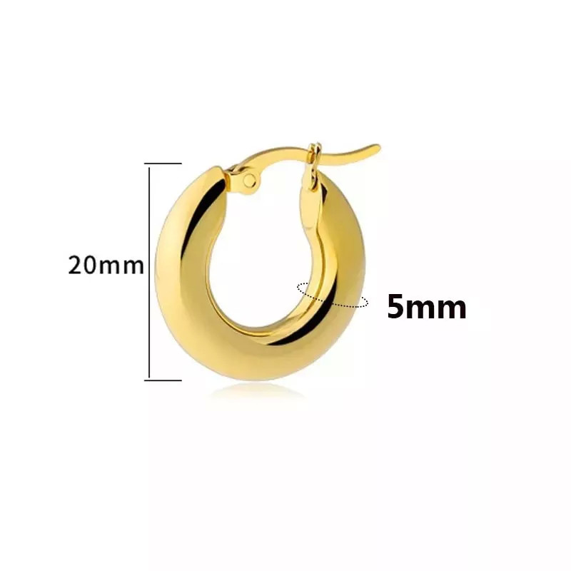 Cute Pink Childlike Star Hoop Earrings 18K Gold Stainless Steel Earrings