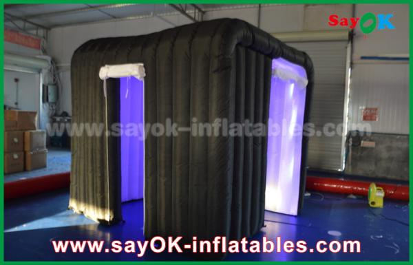 Advertising Booth Displays Black Two Doors Customize Inflatable Event Photo