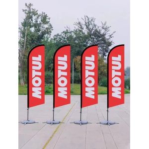 Different height feather teardrop/rectangular beach flag with Inject Water