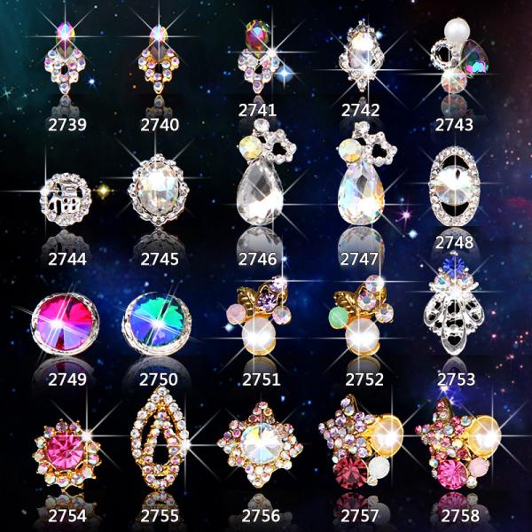 Hot NEW Wholesale Alloy Jewelry 3D Nail Art Jewelry Nail rhinestones Sticker