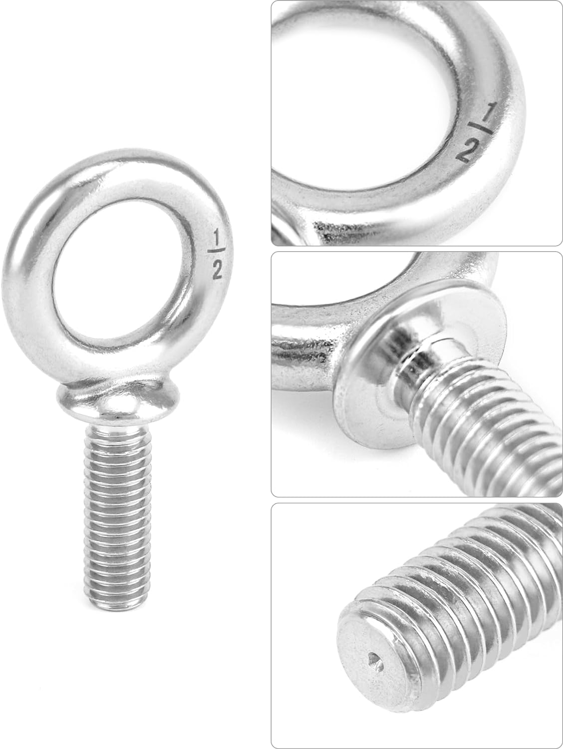 Plain Finish Stainless Steel 304 Eye Bolt For Ringing High Functionality