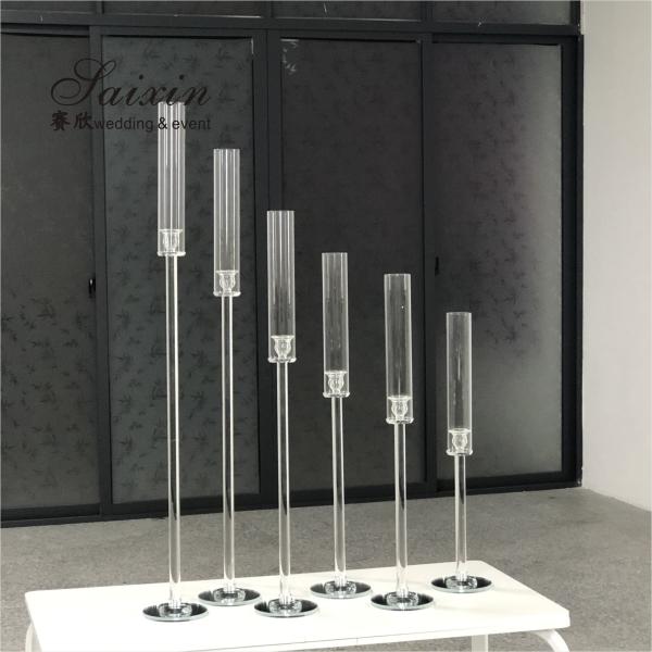 Hurricane Wedding Candle Holder Centerpieces Table Decor Tall 6pcs Set Glass