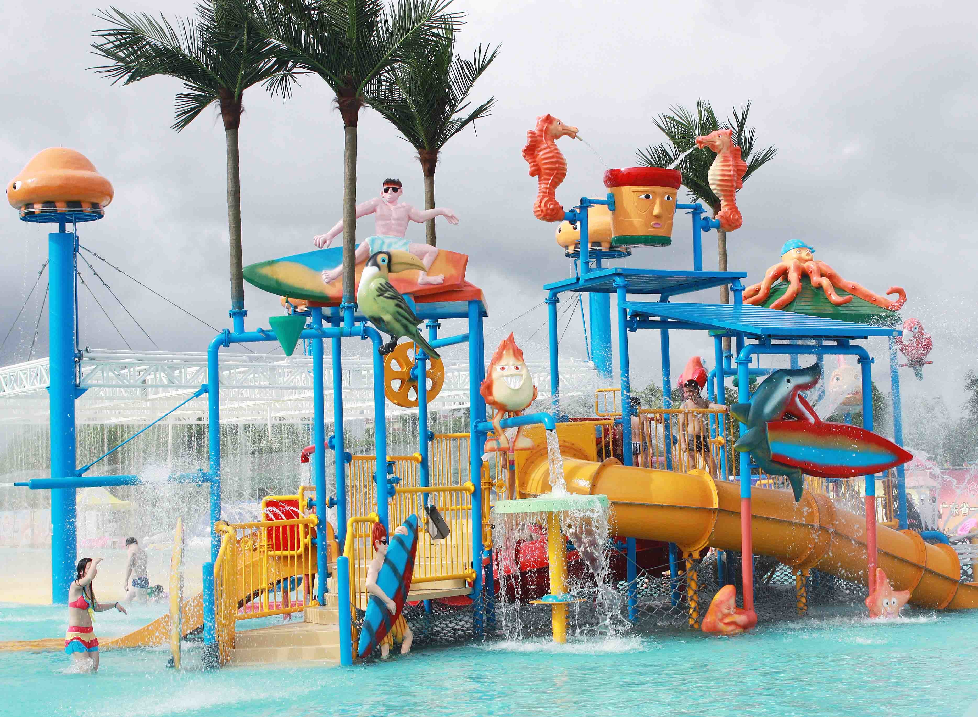 1 Year Warranty Aqua Playground Children / Adults Aqua Water Park With Water Slide