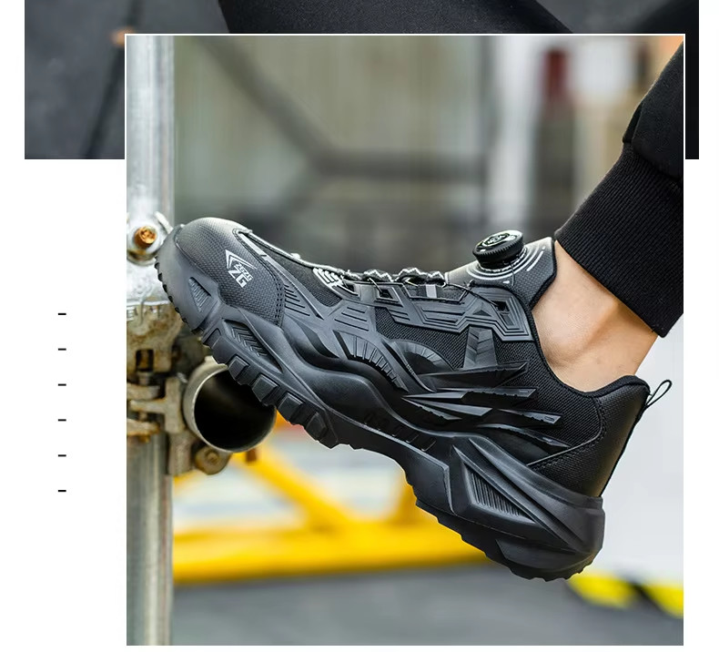 BOA Rotating Button Work Shoes Kevlar Midsole TPU Flying Knit For Enhanced Safety