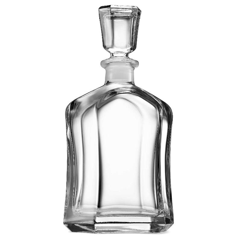 Collar Material Glass Square Bottle for Beverage Vodka Whisky Rum Tequila 23.75 oz