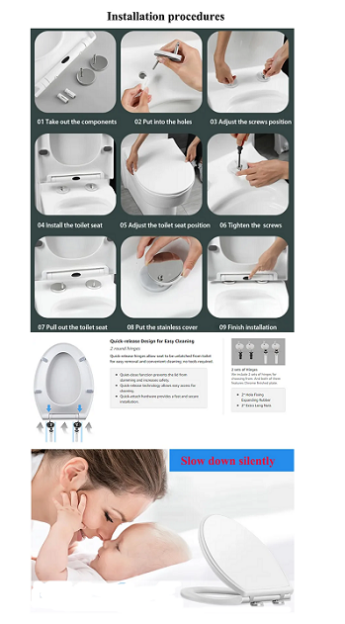 Sustainable Bathroom Upgrade Simple Single Press Quick Release Thin Toilet Seat Cover