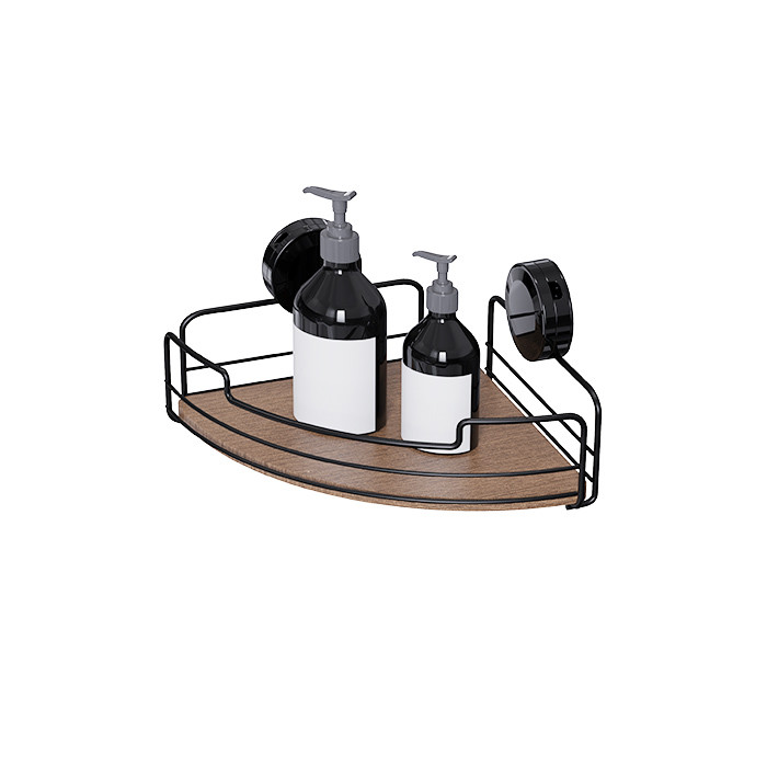 Metal Bathroom Organizer Wall Mounted Shower Caddy with Suction Cup and Functional Design