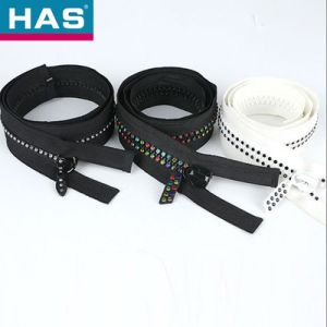 Rhinestone Zipper With Plastic Teeth And Diamond Zipper Use For Fashion Garments