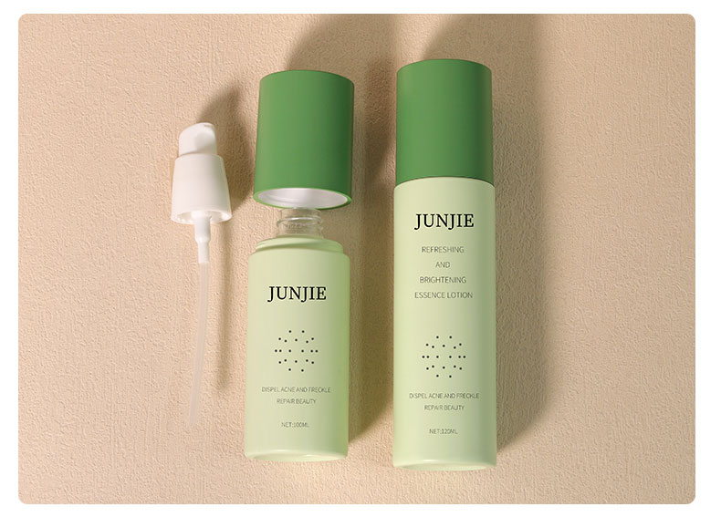 Green Plastic Pump Bottles Frosted Plastic Bottles Customized With Cylindrical Design