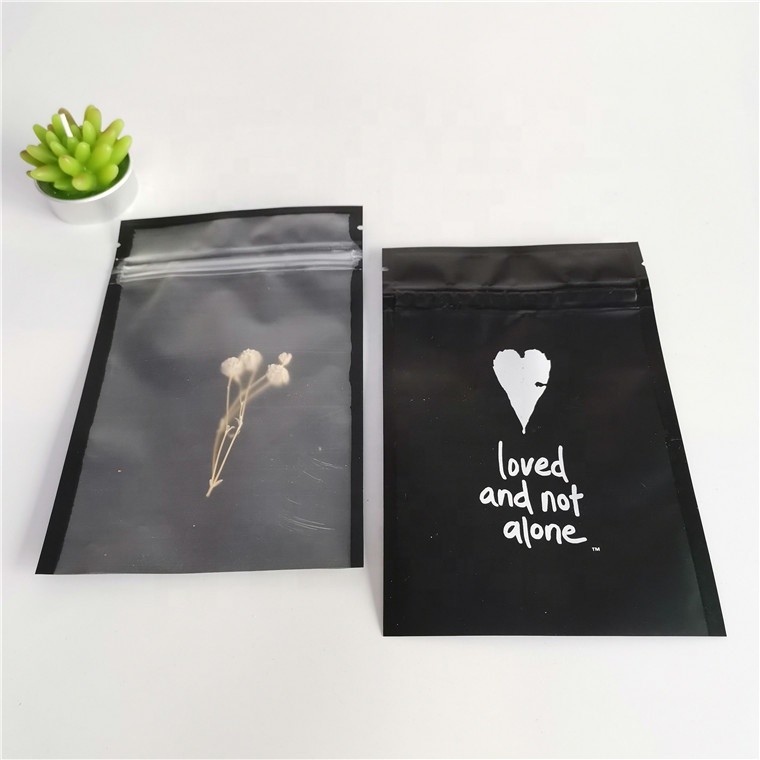 Custom printed zip lock jewelry bracelet packaging zipper bag small plastic bag with one side clear