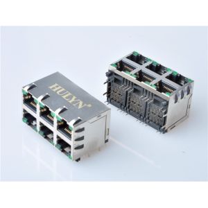  HULYN RJ45 Shielded RJ45 Modular Jack Connector,with LEDs, 2x3 Ports,RJ45 connector Manufactures
