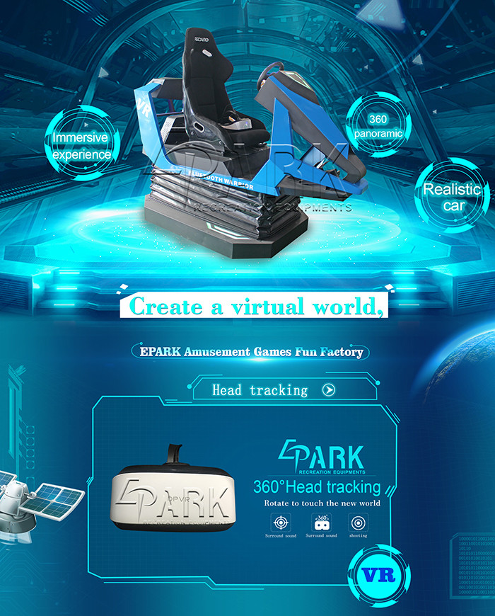 Amusement Virtual Reality Simulator Bluetooth Warrior Racing Car With 1 Seat