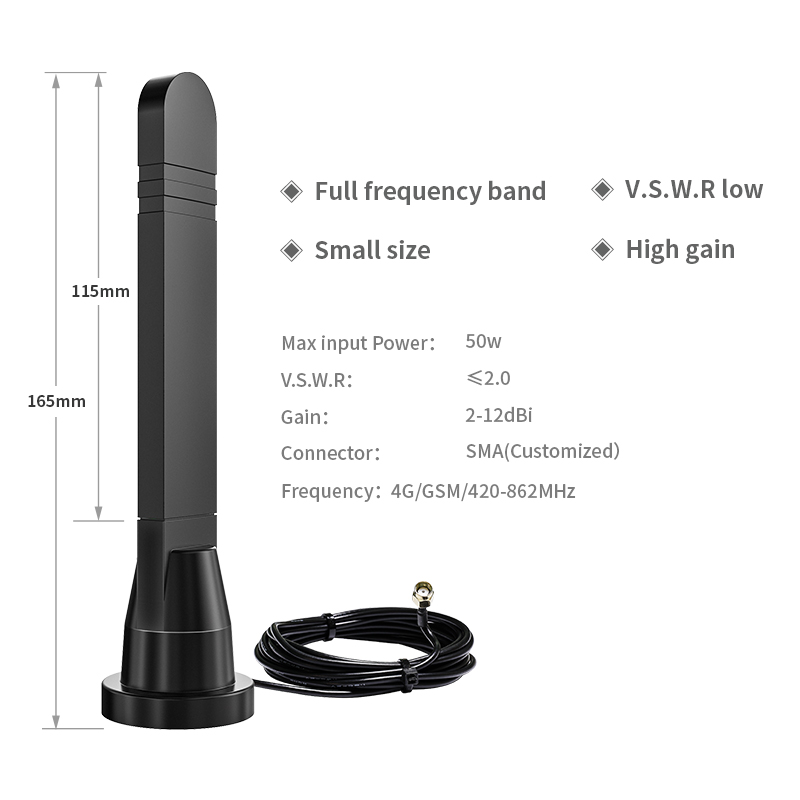 Walkie Talkie AM/FM Rubber Antenna Amplifier Splitter for Maximum Input Power of 50W