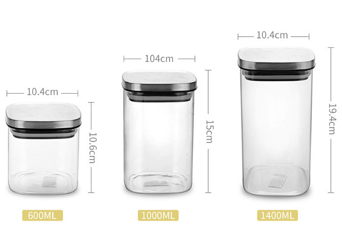600ml 1000ml 1400ml Glass Canning Jars / Hermetic Glass Storage Jars