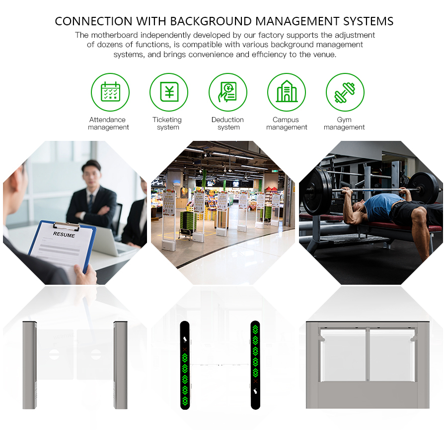 HCW CE Face Recognition Turnstile Entrance Gates IP54 Waterproof Bidirectional