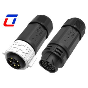 High Current 5 Pin Waterproof Male Female Connector Push Lock Easy Installation