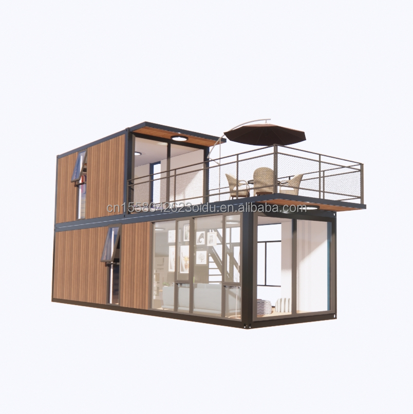 3 Bedroom Modular Prefab Container House Modern Design Steel Wall Panel Wooden Color Expandable Prefabricated for Living