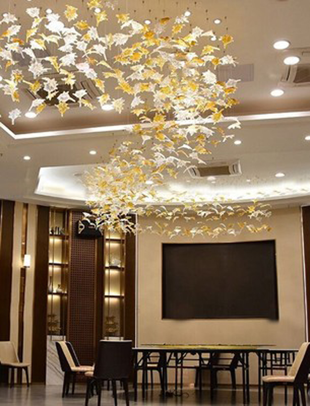 Art Designer Large Hotel Lobby Chandelier Maple Leaves Chandelier(WH-NC-96)