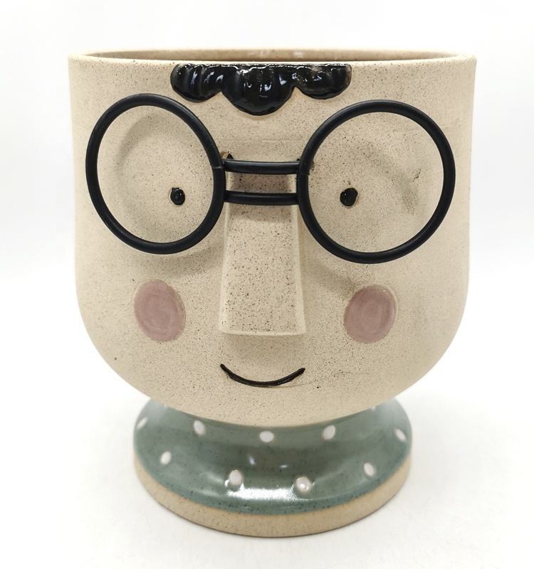 Unique Boy Shaped Flower Succulent Pot 3D Ceramic Lovely Instagram
