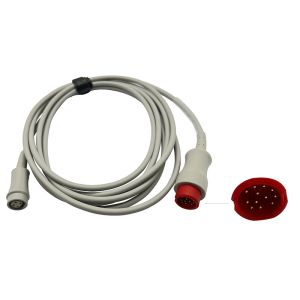  Mindray 12pin To 4pin IBP Adapter Cable 3m Grey Latex Free TPU Jackets Manufactures