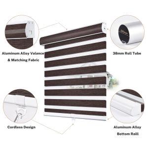 100% Polyester Horizontal Plain Color Zebra Sun Shade Blinds For Window Fabric