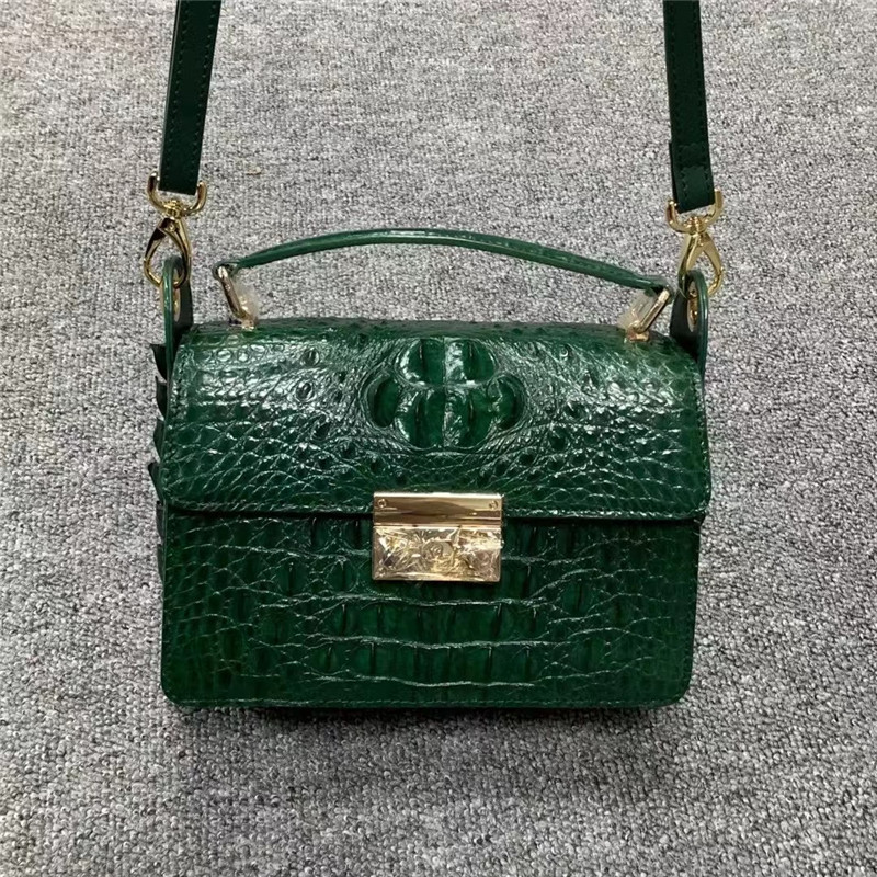 Fashion Lady Purse Genuine Exotic Crocodile Leather Women Flap Bag Authentic Real Alligator Skin Female Small Handbag