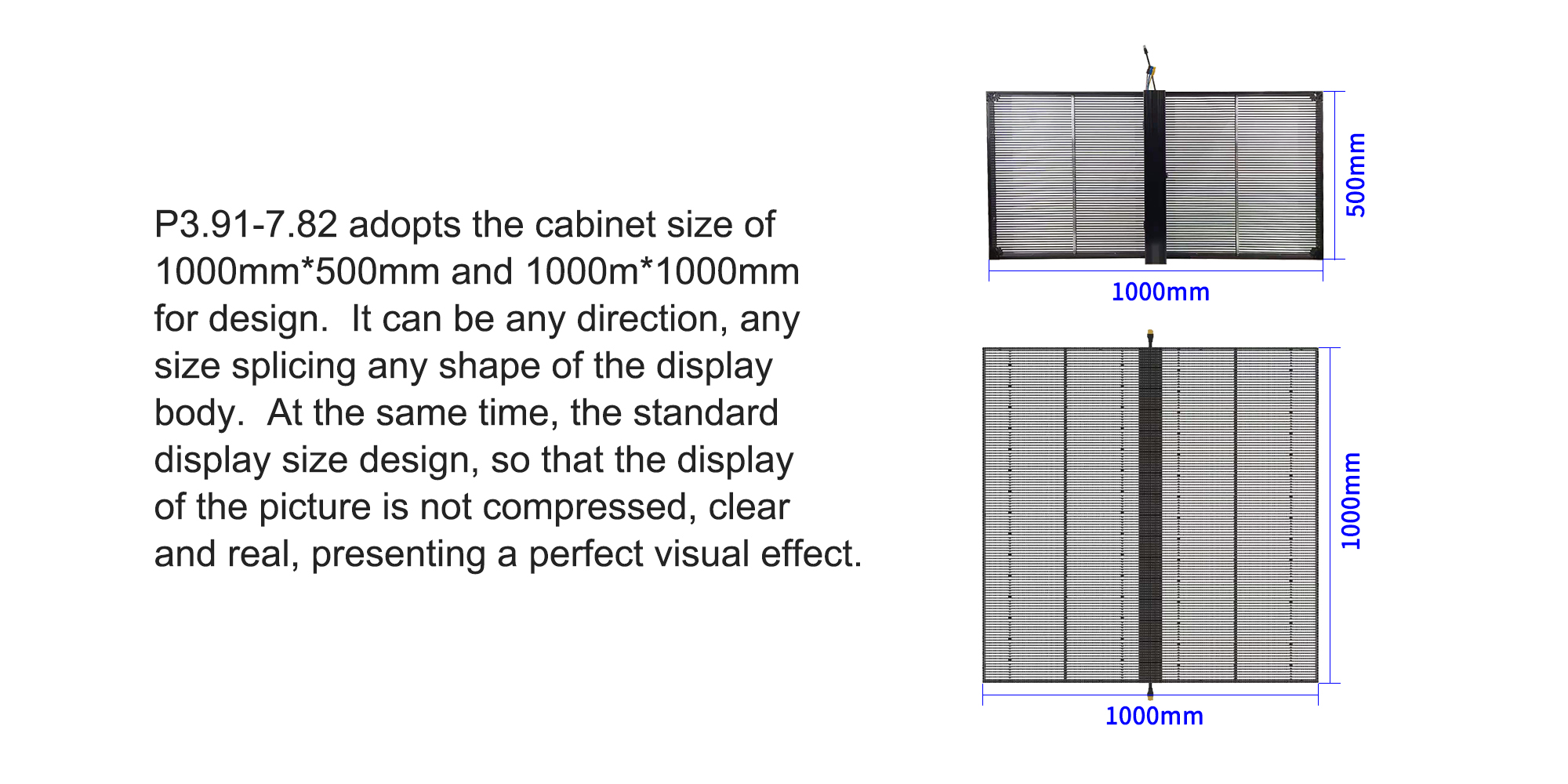 Outdoor Indoor Glass Transparent LED Film Display 1000*500mm 1000*1000mm Cabinet Size