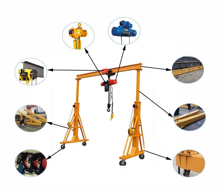 Mobile Remote Control Span 5M Portable Gantry Crane
