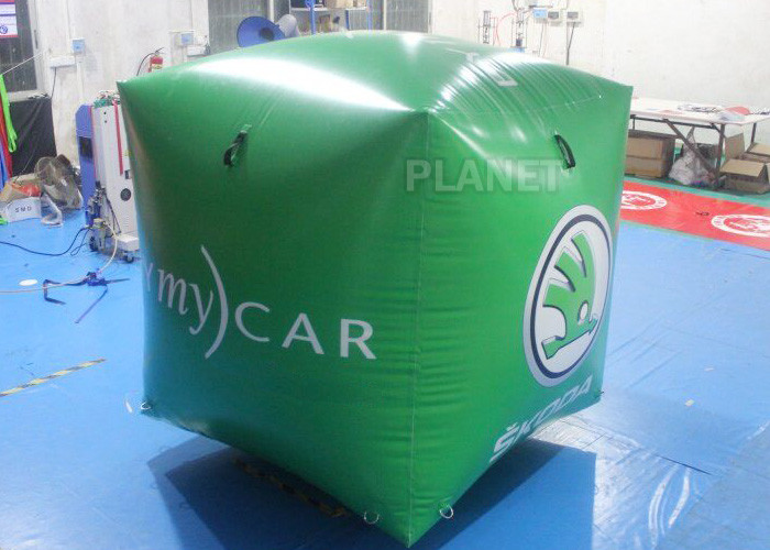 Green Square Shape Inflatable Race Marker Buoys For Swim Event EN71