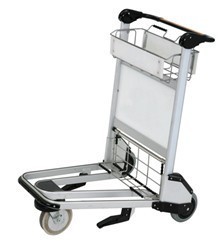 3 Wheels Loading 250kg Aluminum Alloy Airport Trolley With Automatic Brake
