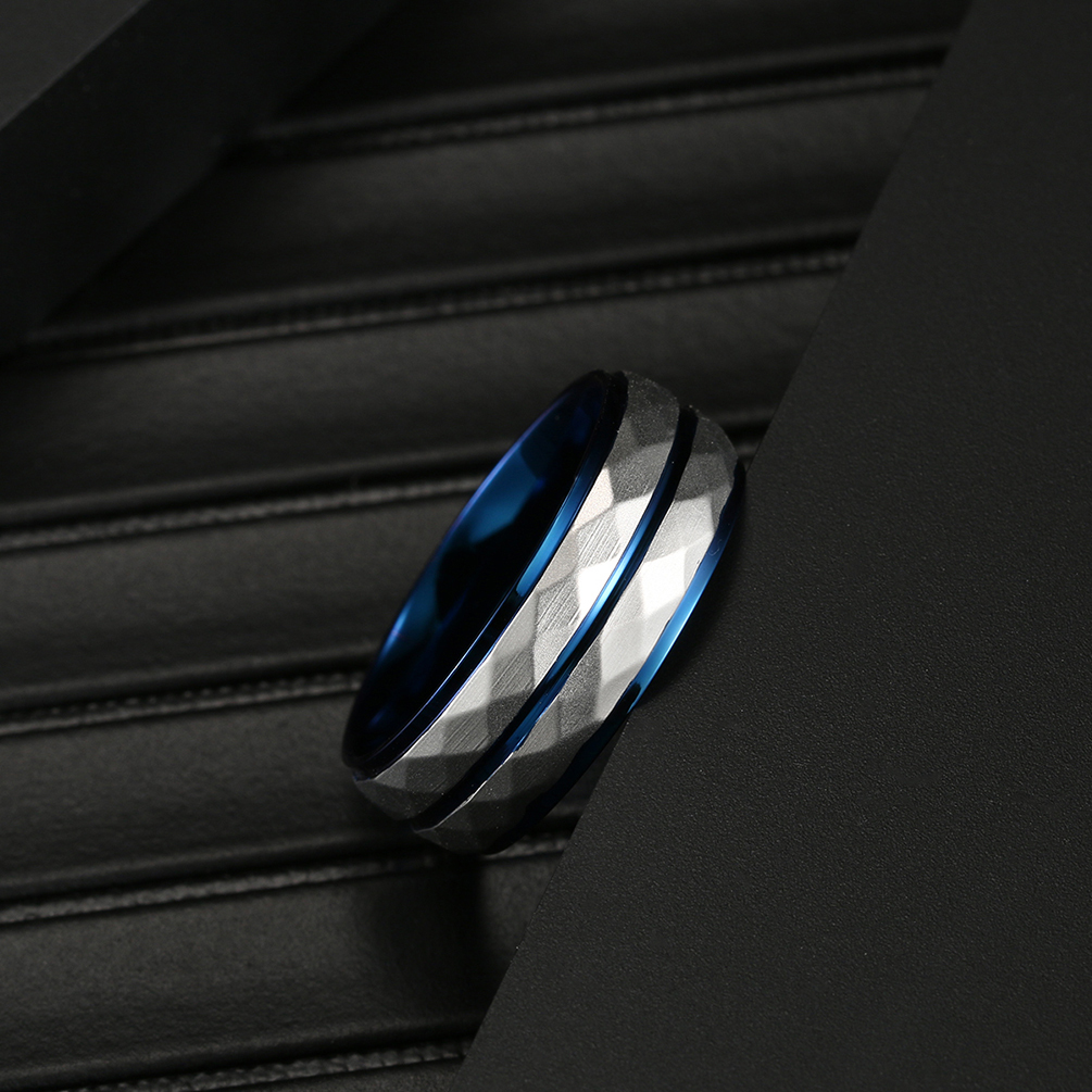 Punk Line Stainless Steel Ring Personality Fidget Spinner Rings For Women Men