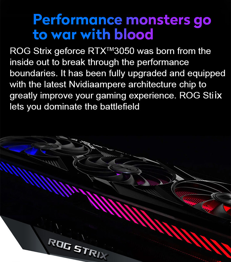 ROG-STRIX-RTX3050-O8G-GAMING Gaming PC Graphics Card PCI Express 4.0 16X Interface