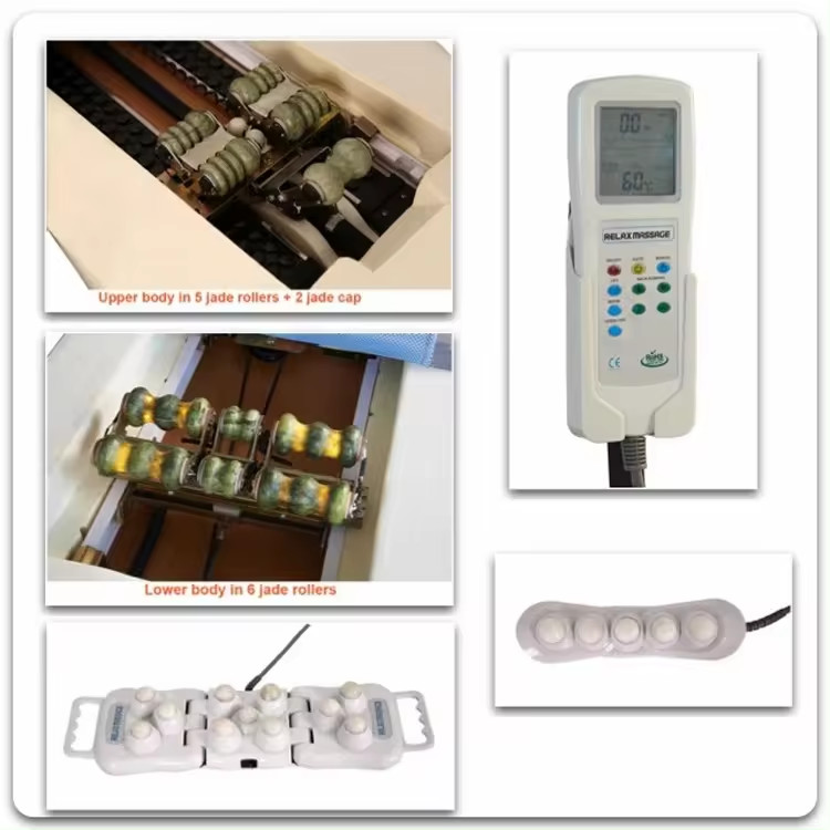 Nugar Best N4 Bed Electric Korea Japan Thai Cheap Price Modern Full Back Whole Body Thermal Jade Roller Massage Table Be