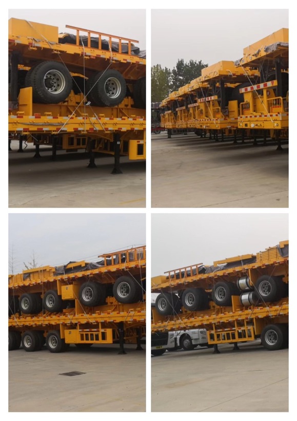Best Price 40T-100T Flatbed Low Bed Semi Trailer 3-Axle Skeletal Semi-Trailer for Container Transport